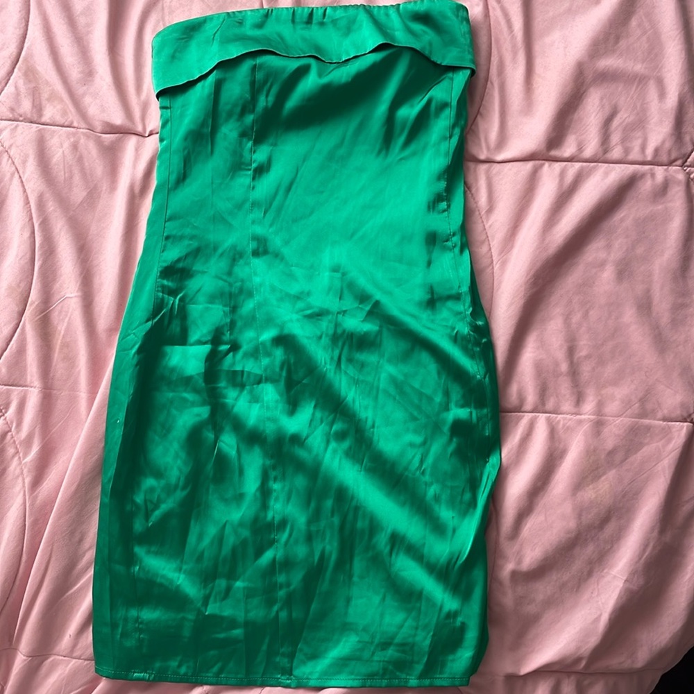 Green mini dress